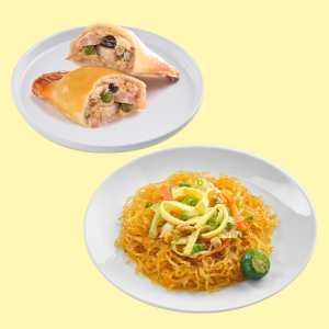 Pancit Sotanghon with Chicken Pie