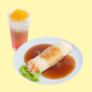 Fresh Lumpia with Iced Sago't Gulaman