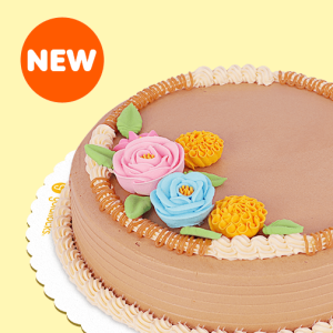 Classic Caramel Pastel Blooms 9" round