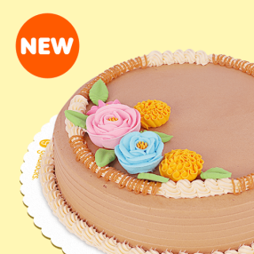 Classic Caramel Pastel Blooms 9" round