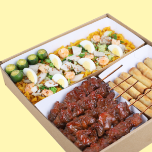 Set C: Pancit Malabon, Chunky Pork BBQ, Lumpiang  Shanghai